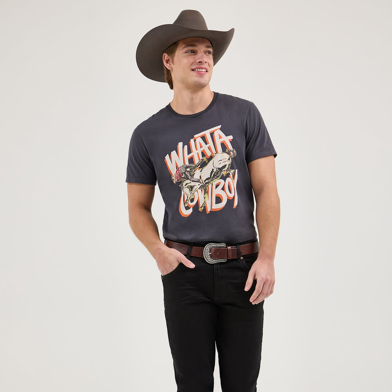 Wrangler® x Whataburger® Cowboy Graphic Black T-Shirt - Image 3