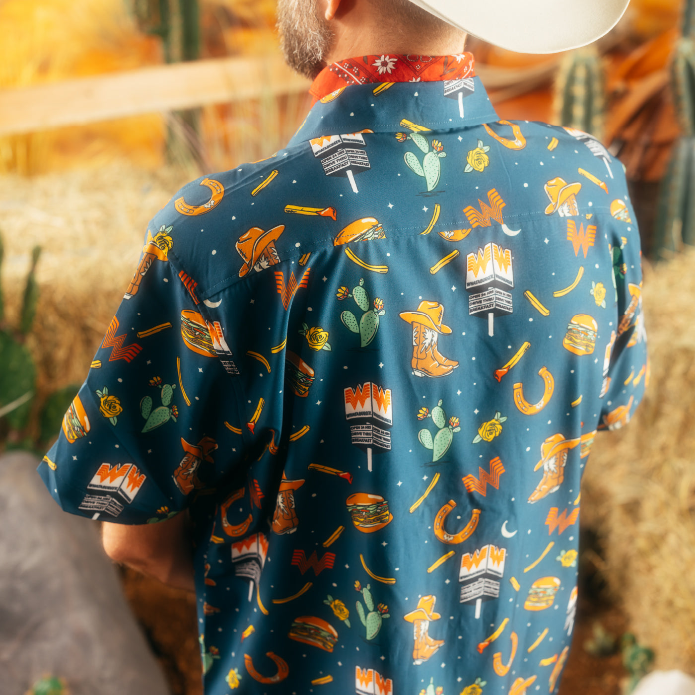 Navy Collage Snap Shirt - Image 3